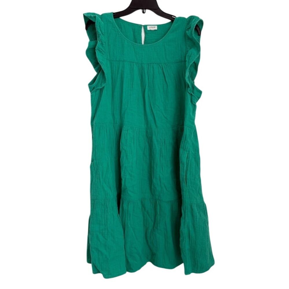 JCREW Womens Green Gauze Cotton Mini Dress Size 10